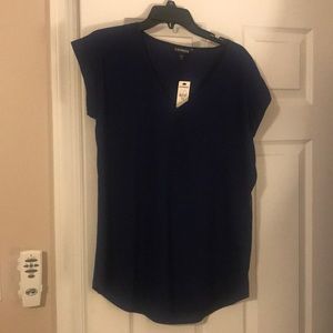 Navy express dress blouse NWT